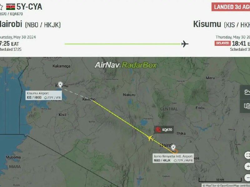 Kenya flight info
